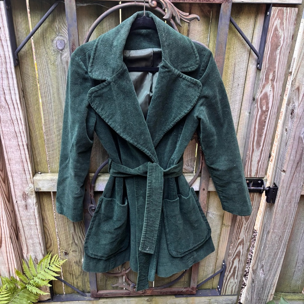 Ellen Tracy Forest Green Trench Coat